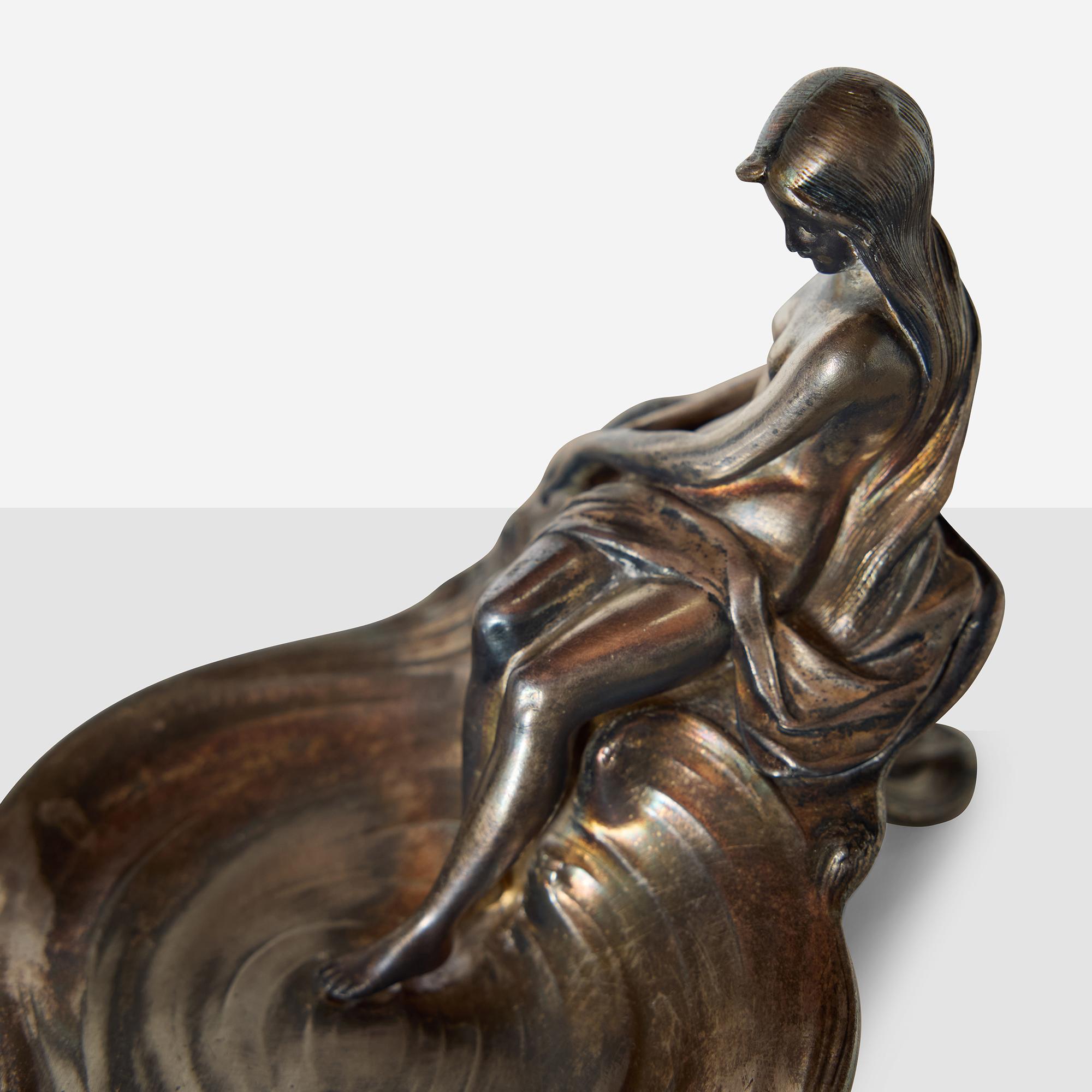 Calamaio WMF Art Nouveau con figura reclinata in vendita 1