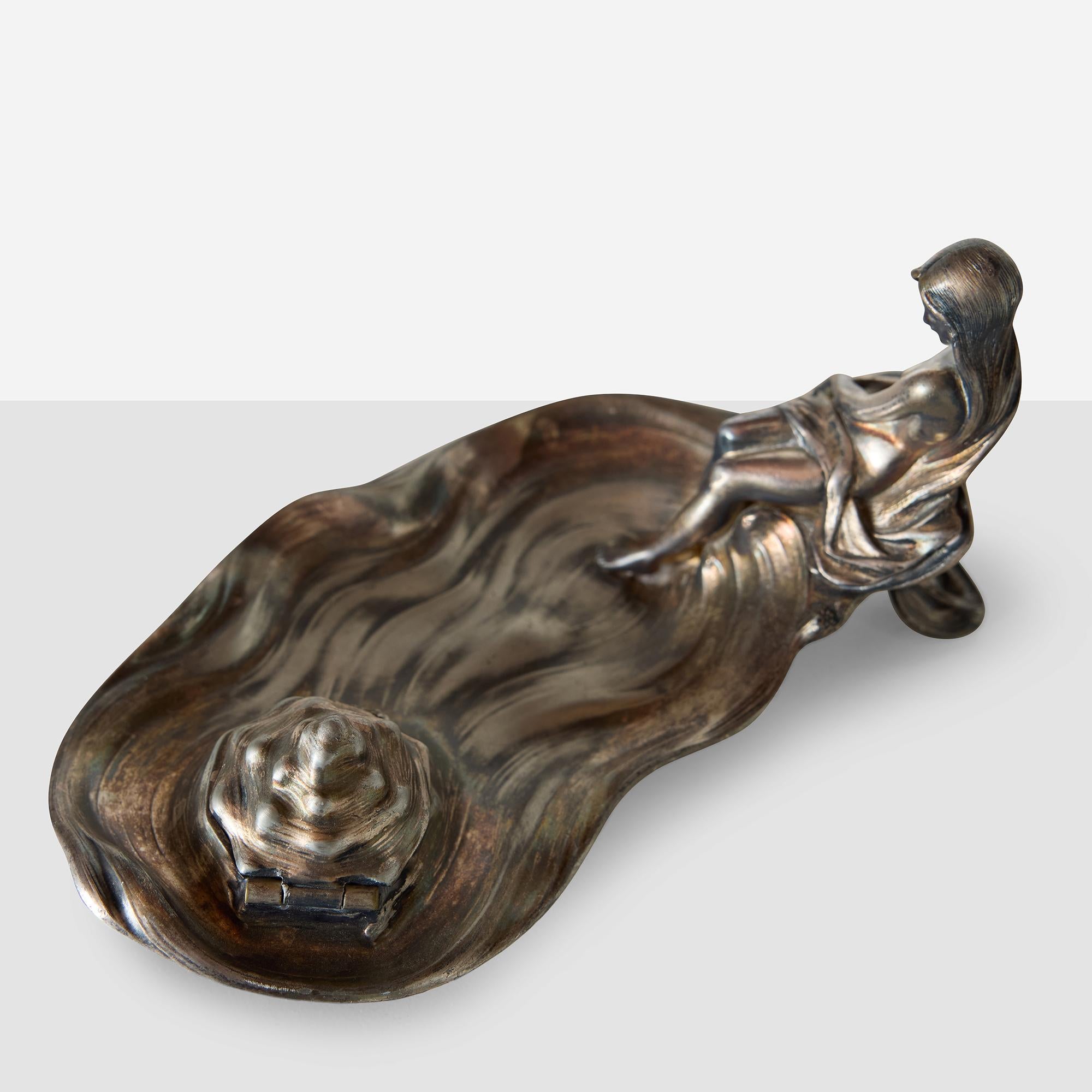 Calamaio WMF Art Nouveau con figura reclinata in vendita 2