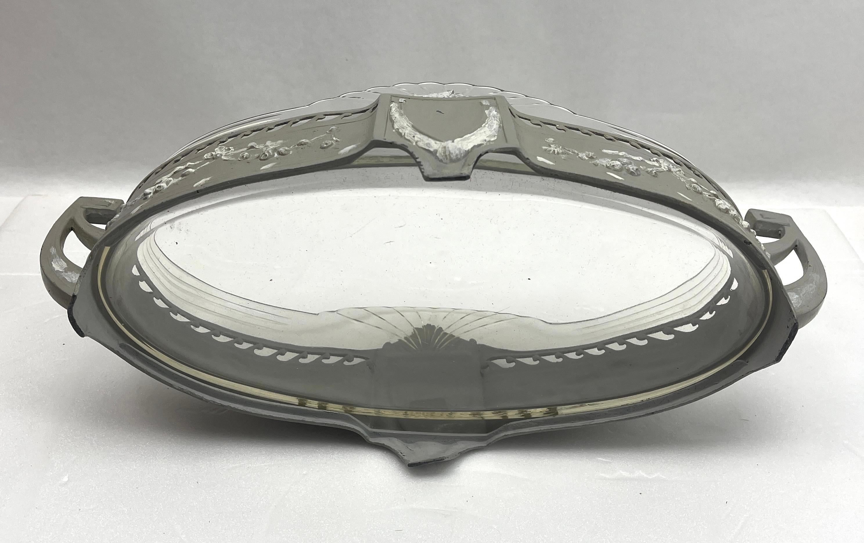 WMF Art Nouveau Jardinair con cesta de cristal tallado original en venta 3