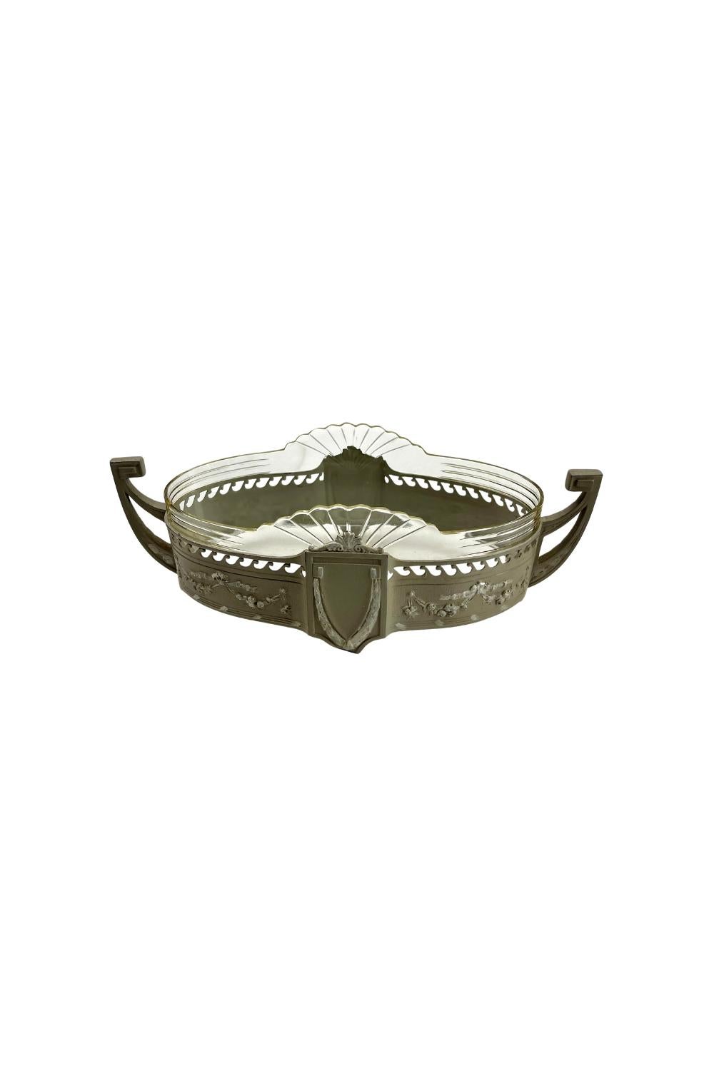 WMF Art Nouveau Jardinair con cesta de cristal tallado original Alemán en venta