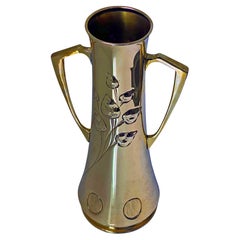WMF Art Nouveau Jugendstil large Brass Vase C.1910.