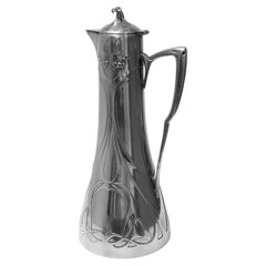 WMF Art Nouveau Jugendstil Pewter Claret Wine Jug C.1900