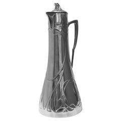 WMF Art Nouveau Jugendstil Pichet à vin Claret en étain C.1900