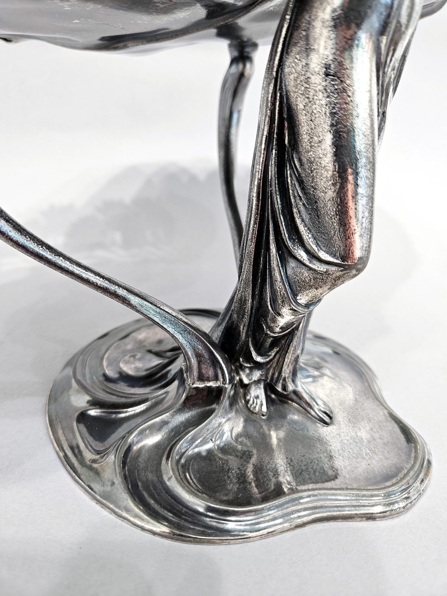 WMF Vassoio portacarte centrotavola in argento Art Nouveau Jugendstil, Germania, 1910 ca. in vendita 8