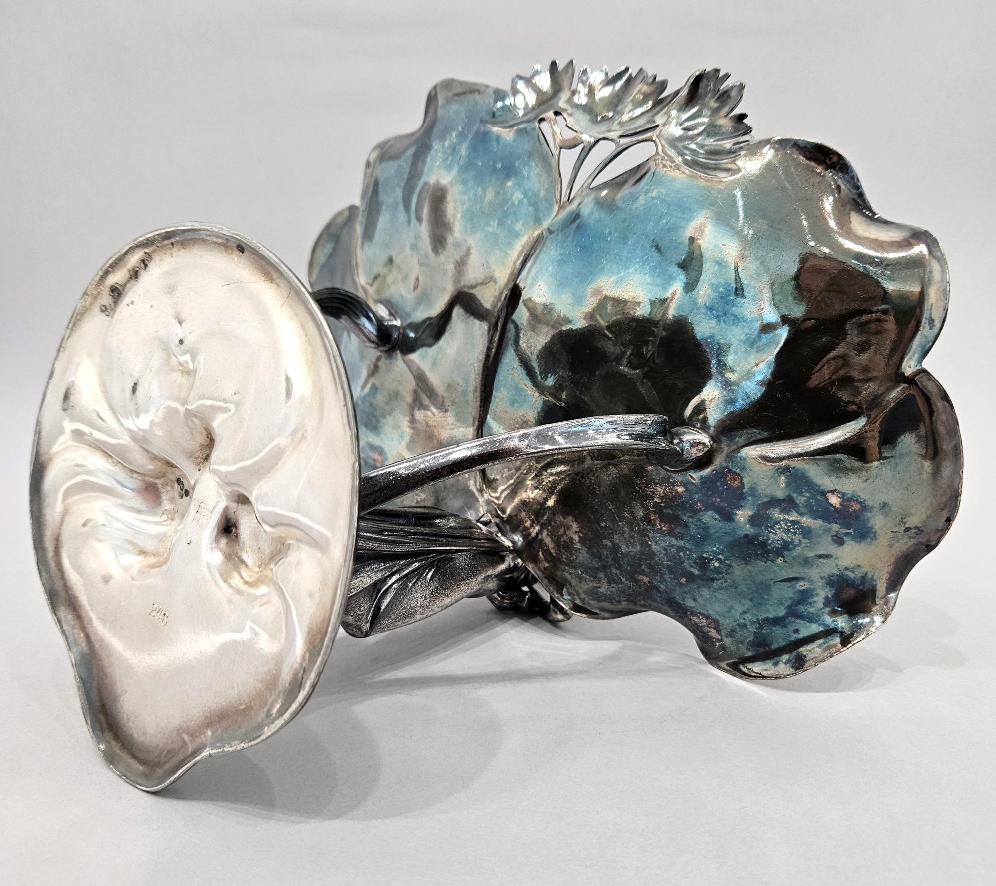 WMF Vassoio portacarte centrotavola in argento Art Nouveau Jugendstil, Germania, 1910 ca. in vendita 9