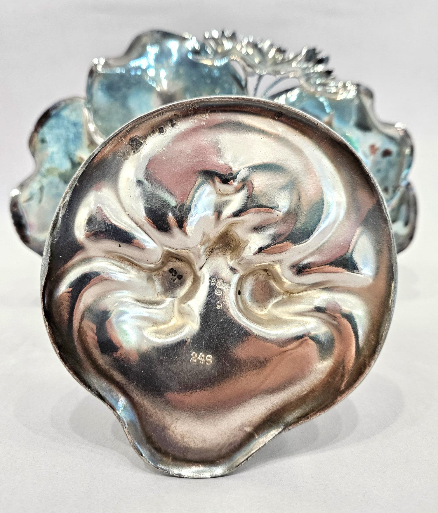 WMF Vassoio portacarte centrotavola in argento Art Nouveau Jugendstil, Germania, 1910 ca. in vendita 10