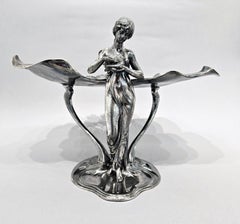 WMF Jugendstil versilbertes Tafelaufsatz-Kartentablett im Jugendstil, Deutschland, um 1910