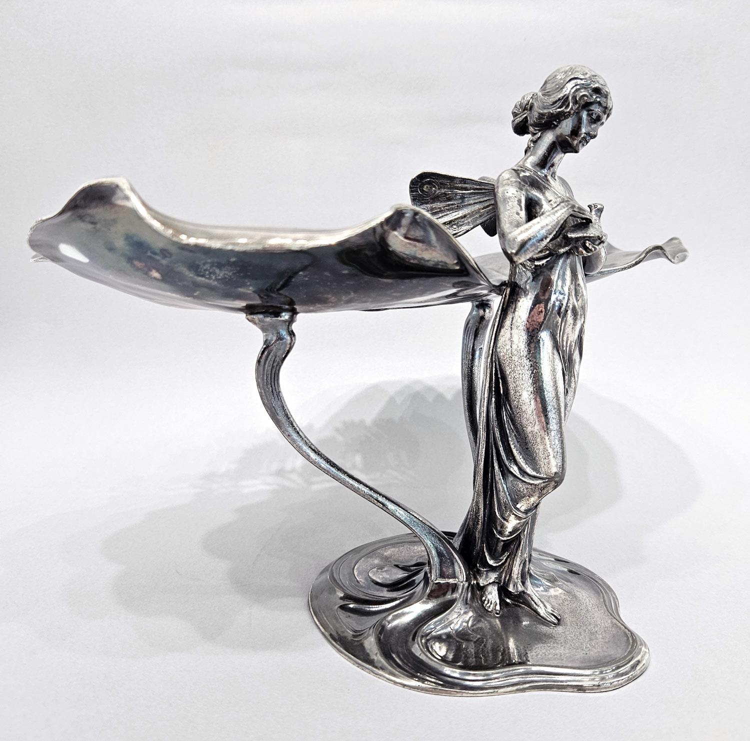WMF Vassoio portacarte centrotavola in argento Art Nouveau Jugendstil, Germania, 1910 ca. in vendita 1