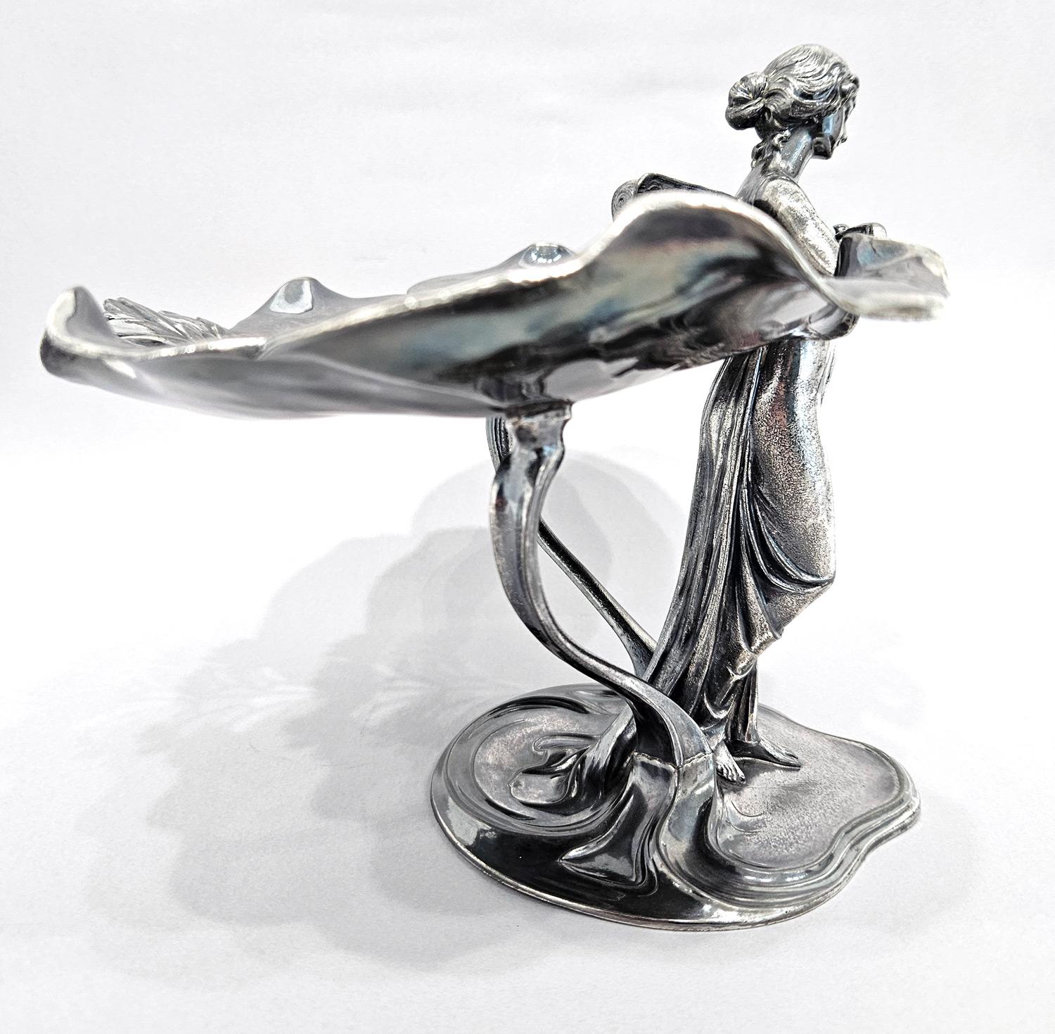 WMF Vassoio portacarte centrotavola in argento Art Nouveau Jugendstil, Germania, 1910 ca. in vendita 2