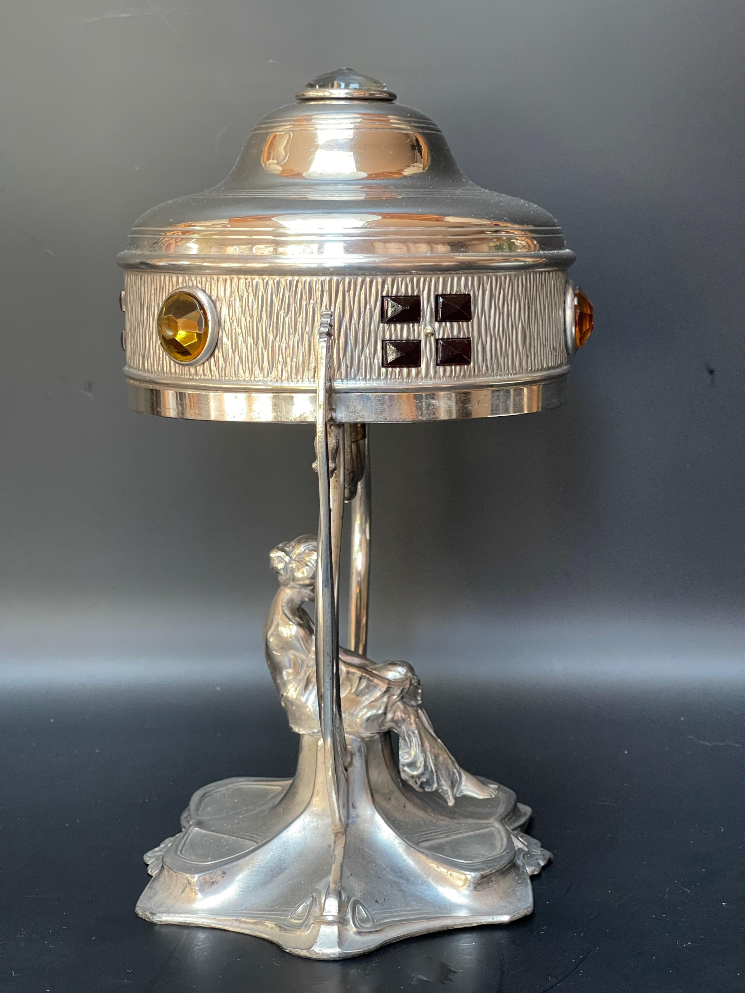 French Wmf Art Nouveau Lamp Night Light For Sale