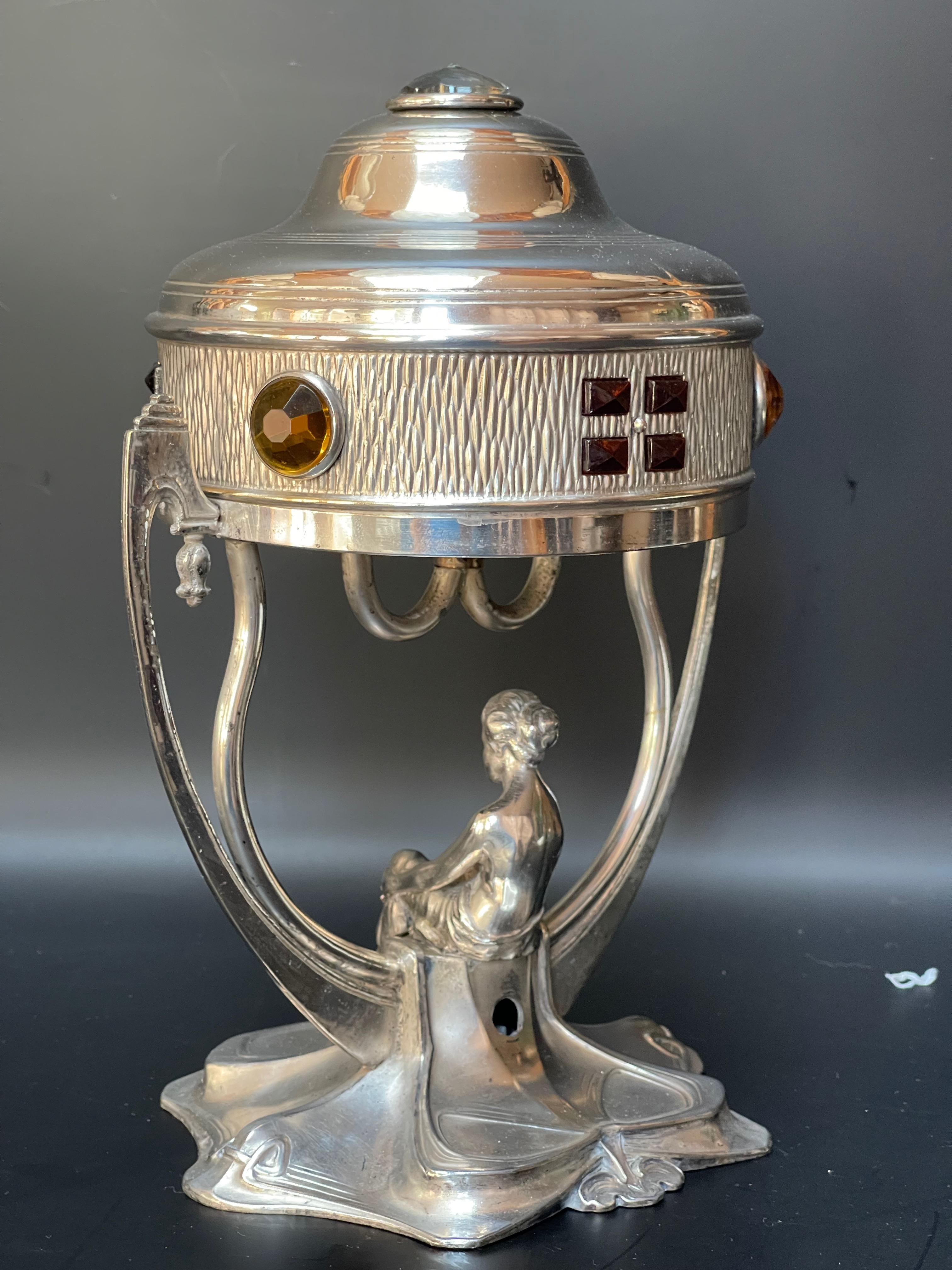 20th Century Wmf Art Nouveau Lamp Night Light For Sale