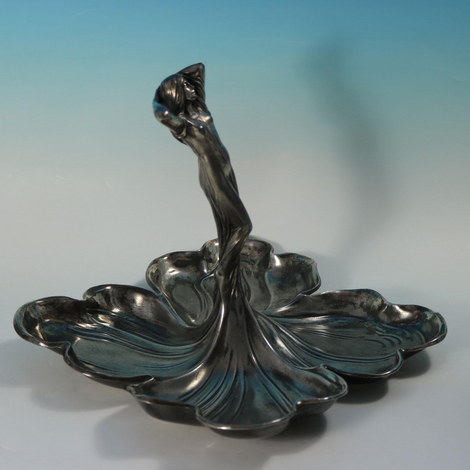 WMF Art Nouveau Maiden Four Sectioned Fruit Dish en vente 1