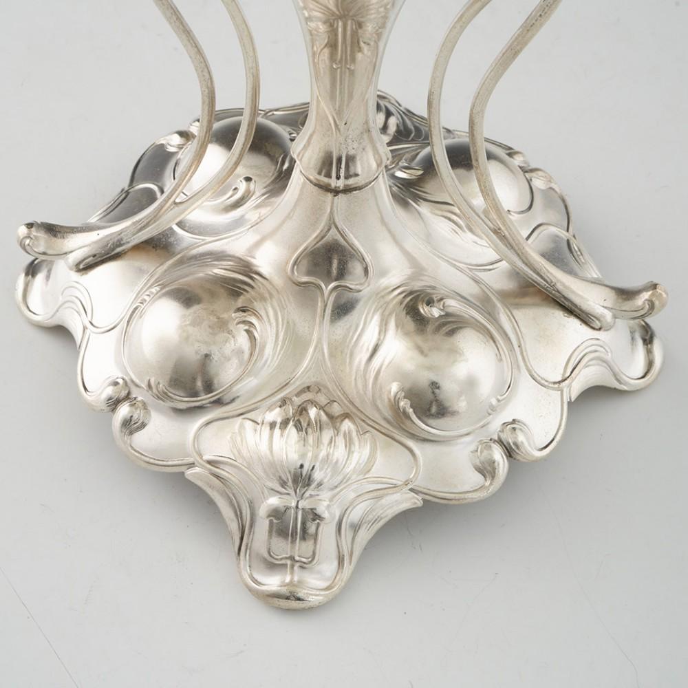 WMF Art Nouveau Silver Plate and Glass Centrepiece c1910 4