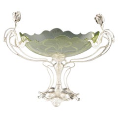 WMF Art Nouveau Silver Plate and Glass Centrepiece c1910