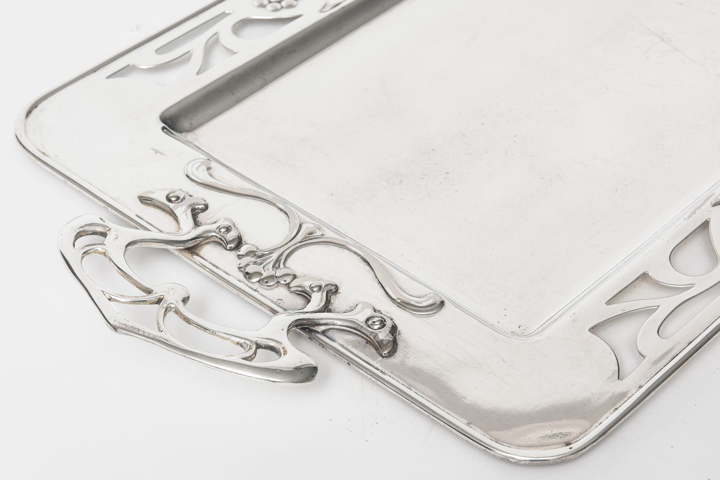 Metalwork WMF Art Nouveau Silver Plate Serving Tray with Handles