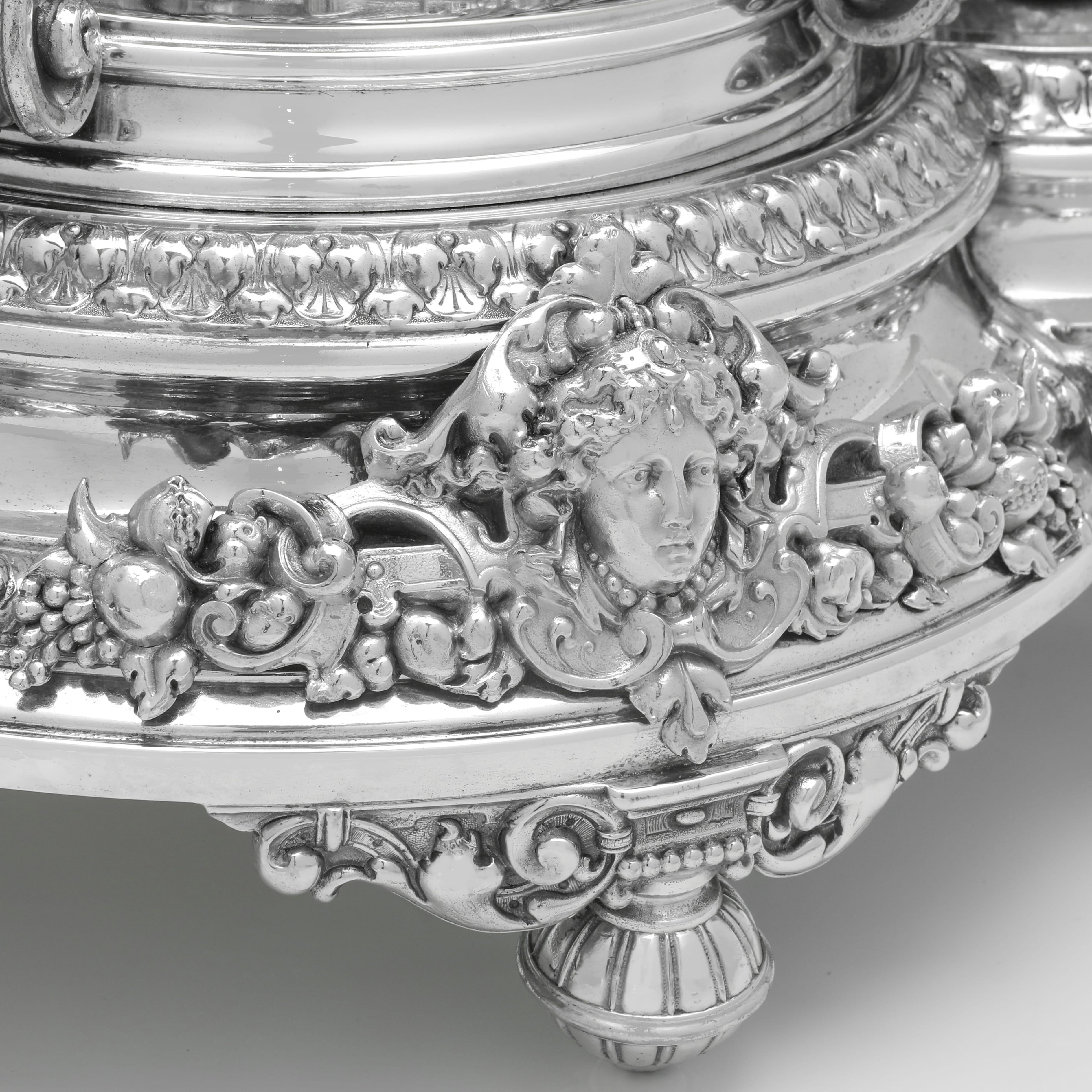 WMF art nouveau silver plated centrepiece fruit stand made circa 1910 For Sale 3