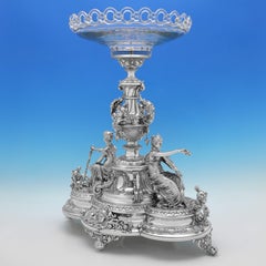 WMF Jugendstil versilberter Tafelaufsatz Obstständer aus der Zeit um 1910