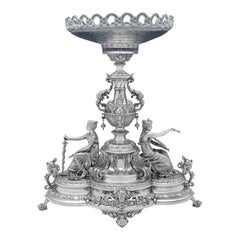 WMF Jugendstil versilberter Tafelaufsatz Obstständer aus der Zeit um 1910