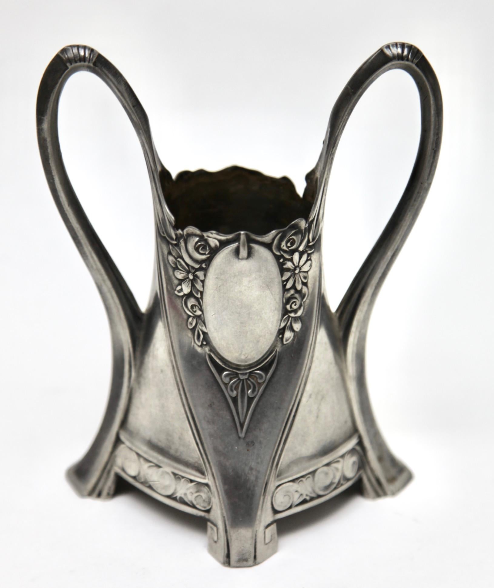 Blown Glass WMF Art Nouveau Sollifleur Whit Detailt Claire Engraved Glass For Sale