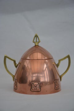 WMF Art Nouveau Sugar Bowl Copper Plated, Secession c1900s