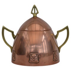 WMF Jugendstil-Zuckerdose verkupfert, Sezession um 1900