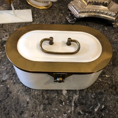 W.M.F. Bauhaus Ceramic and Brass German Box, circa 1930