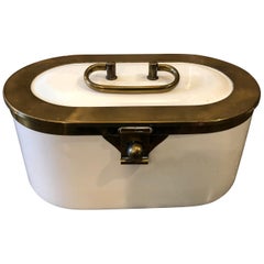 W.M.F. Bauhaus Ceramic and Brass German Box, circa 1930