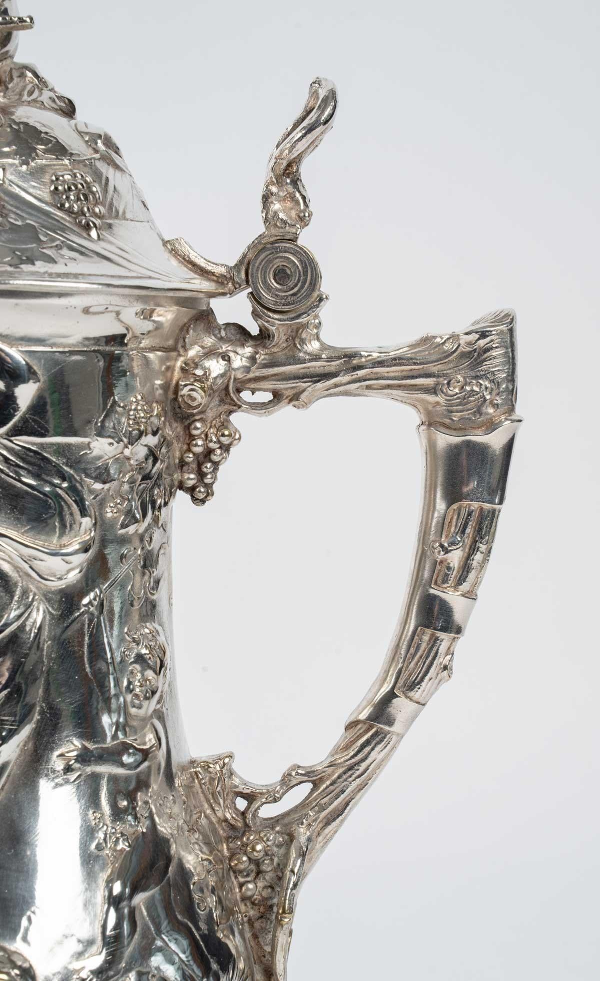 Art Nouveau WMF Beer Pitcher, 1911