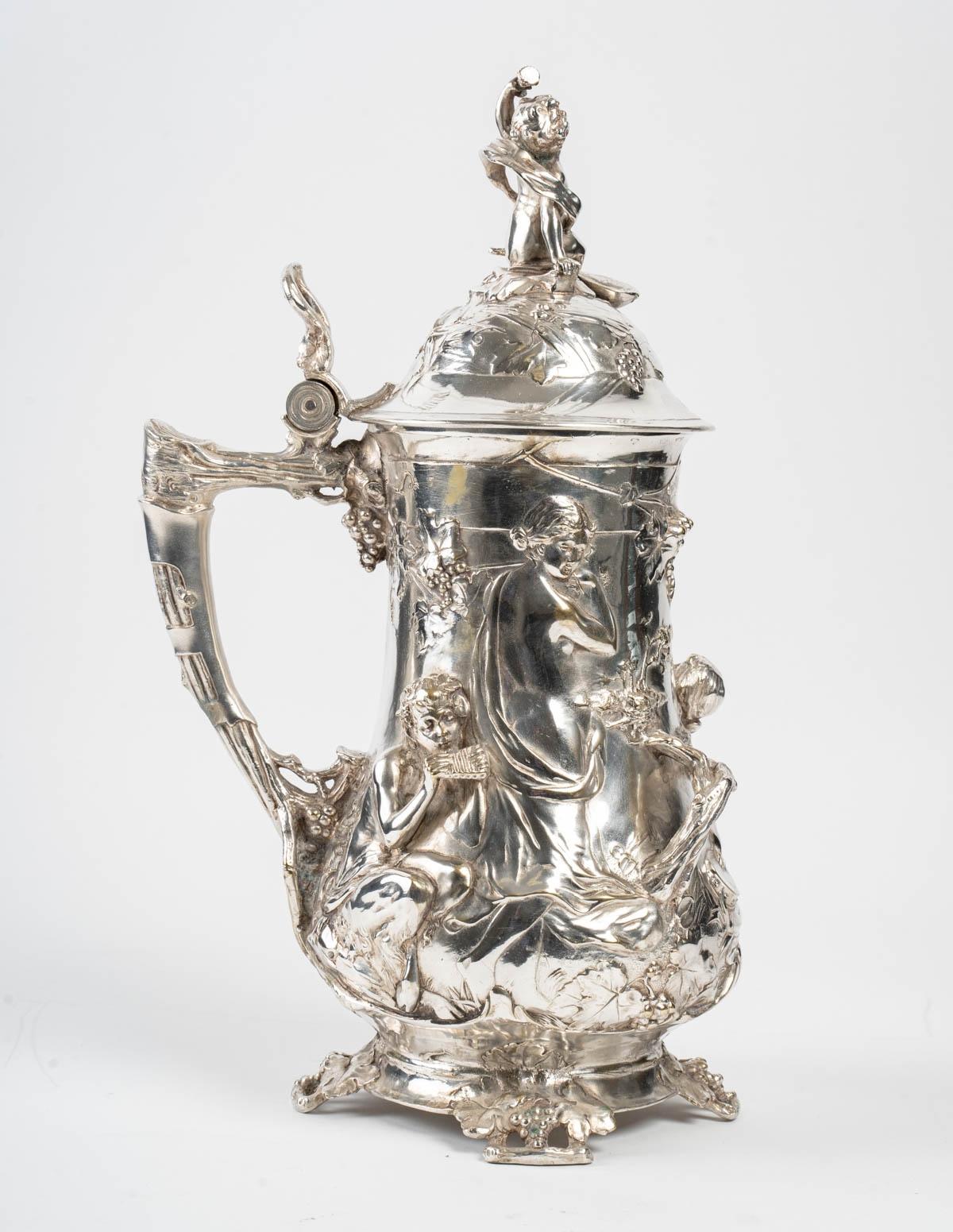 Metal WMF Beer Pitcher, 1911