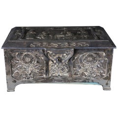 WMF Box Jewelry Chest Antique Art Nouveau Silvered Germany