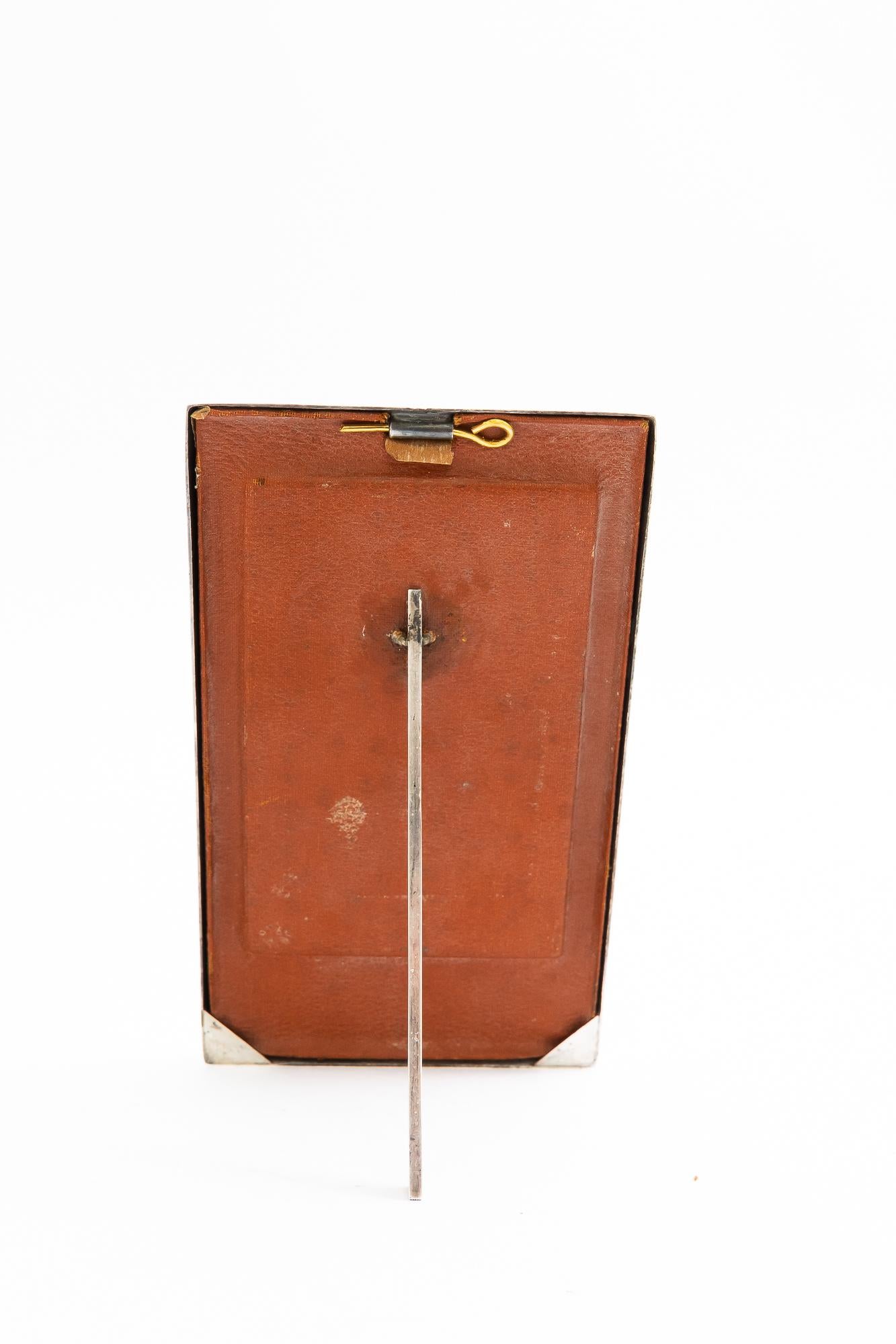 Lacquered WMF brass picture frame with glass vienna around 1920s ( marked by WMF ) For Sale