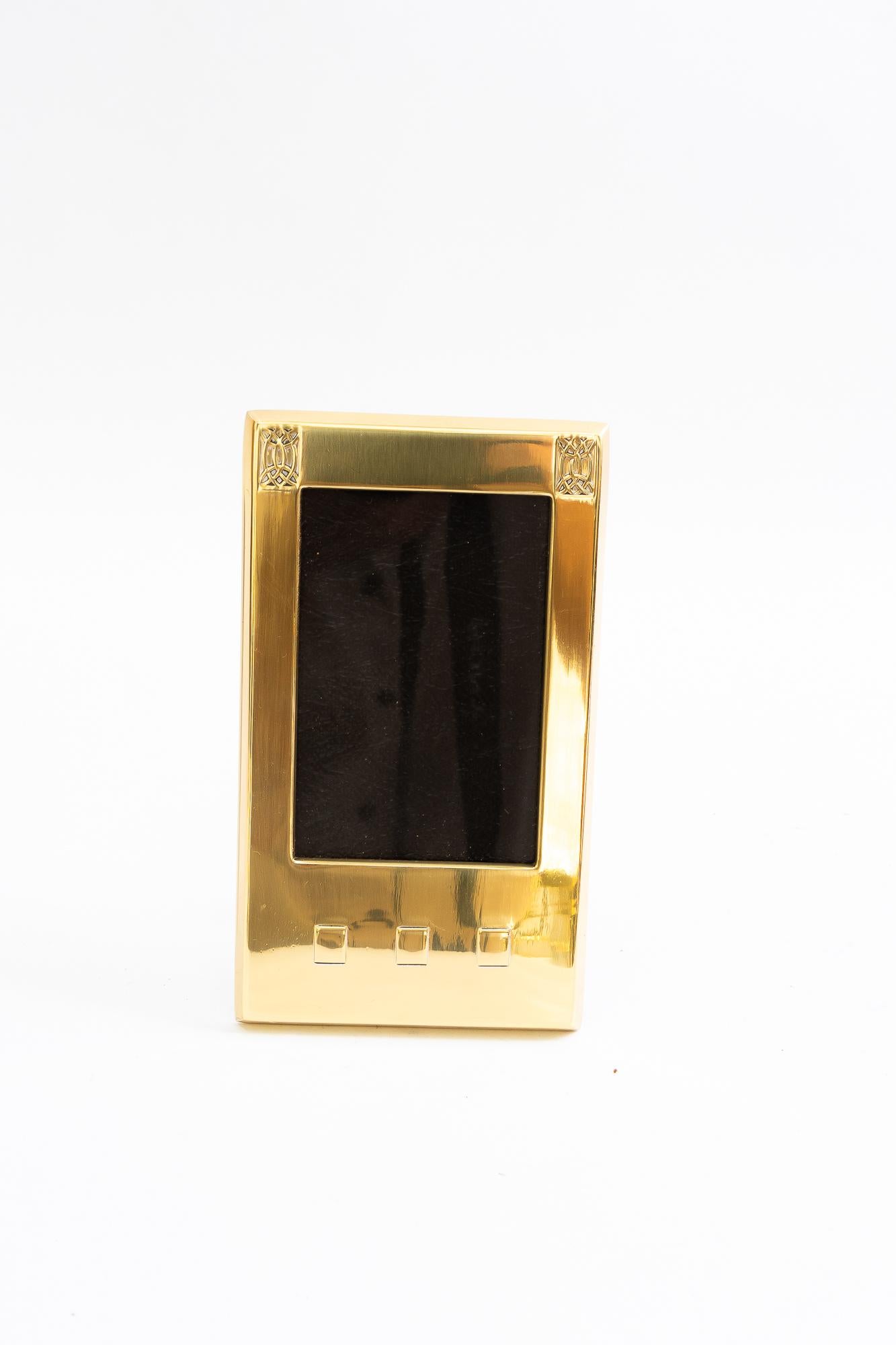 WMF brass picture frame with glass vienna around 1920s ( marked by WMF ) In Good Condition For Sale In Wien, AT
