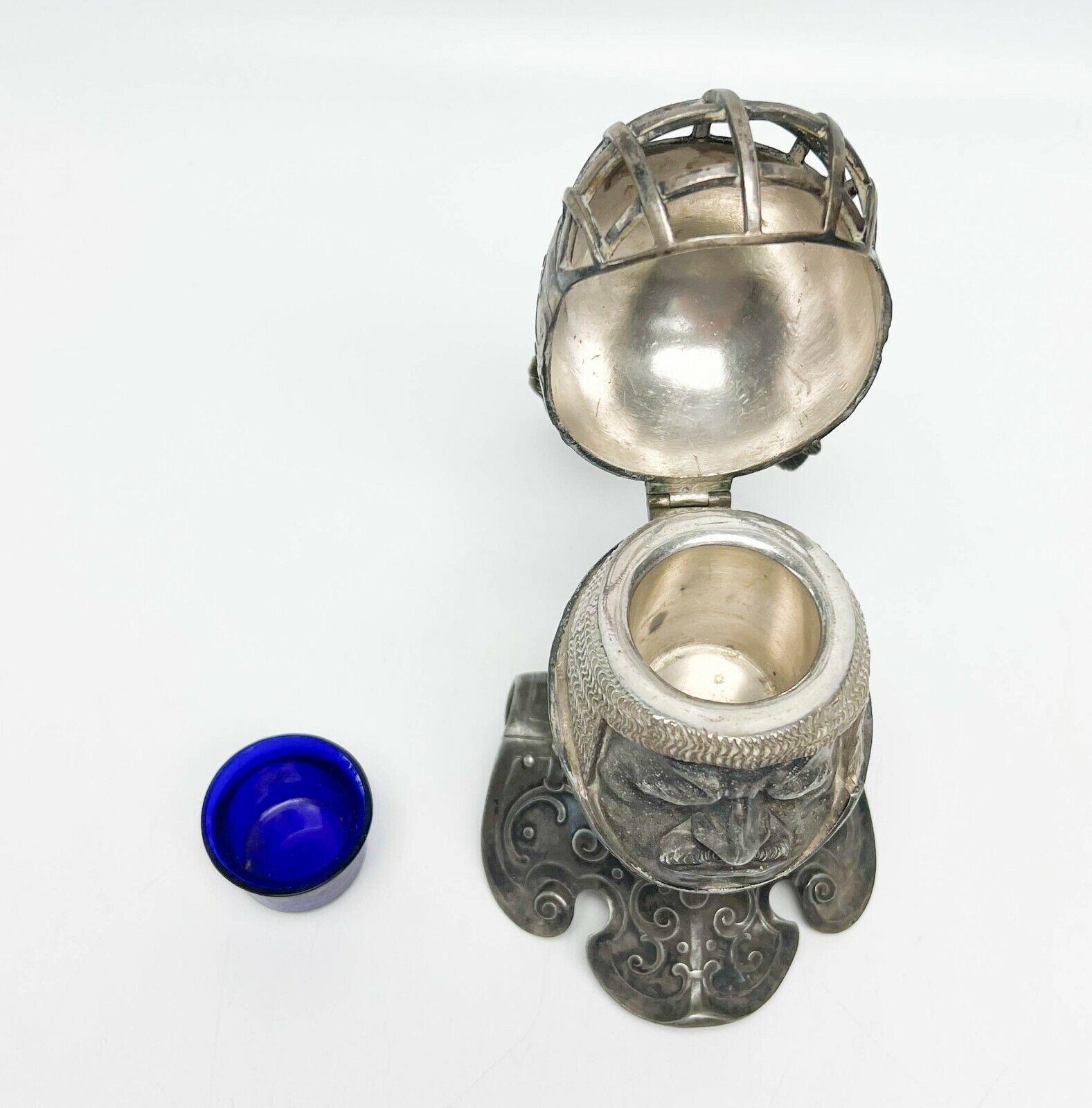 WMF Britannia Silberbesteck Mittelalterliche Ritterbüste, modelliertes Tintenfass mit Einlage, um 1900 (19. Jahrhundert) im Angebot