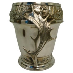WMF Champagne / Wine Cooler with a Hunting scene, Wild Elk Ornament Handles