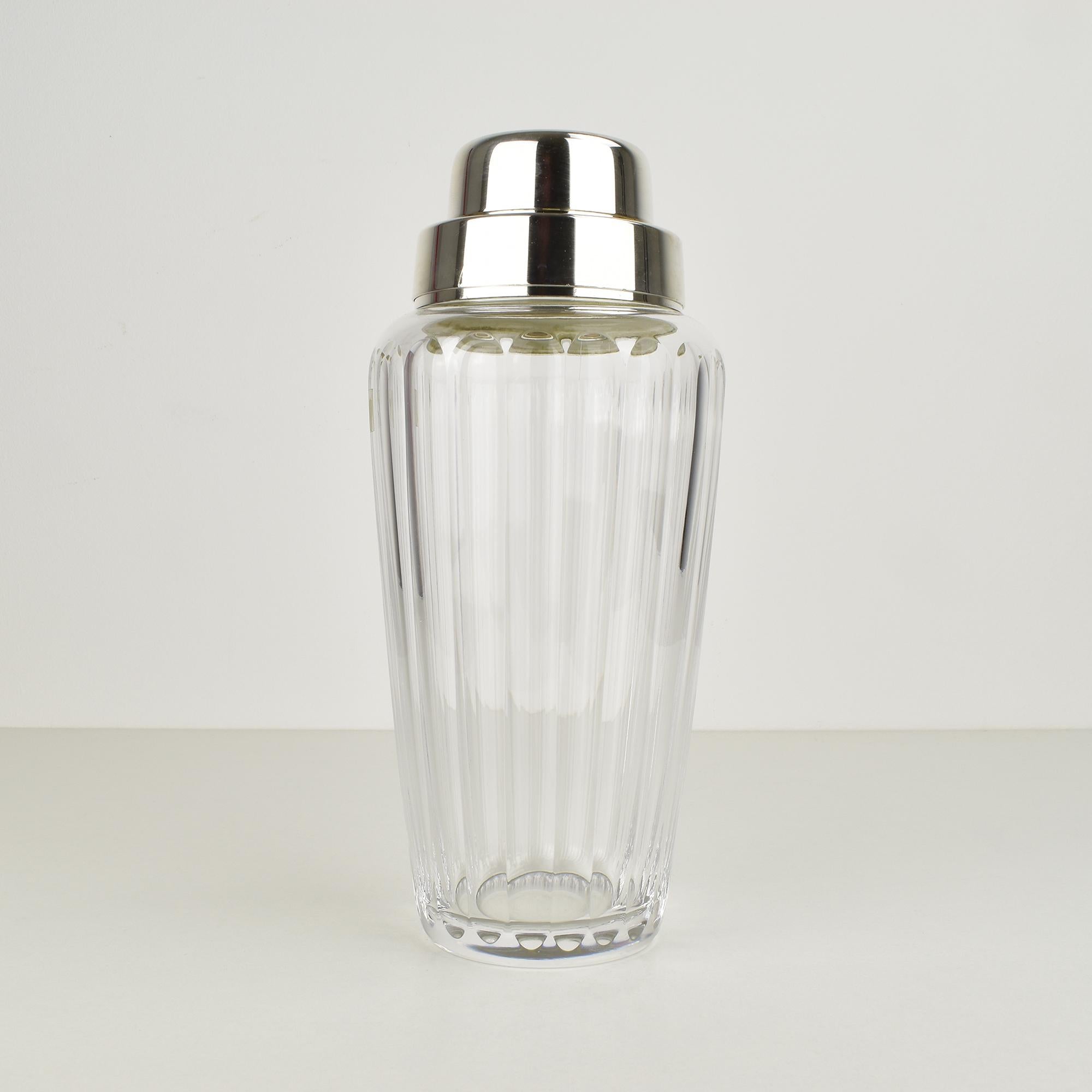 Mid-Century moderno Shakers da cocktail WMF in cristallo tagliato e metallo argentato, articoli da bar moderni del Medio Secolo in vendita