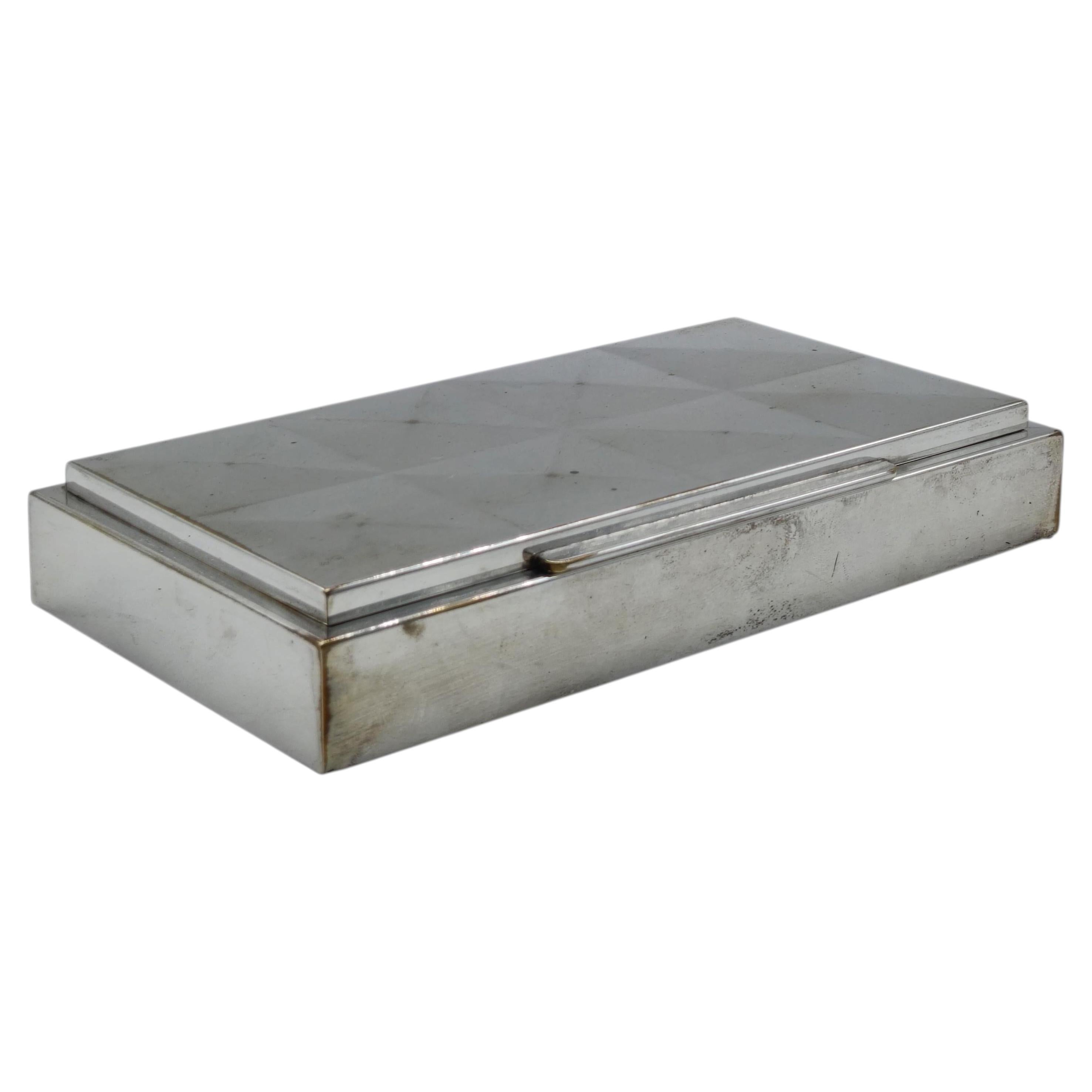 WMF Elegant Silver Metal Cigarette Box, Germany 1930s For Sale
