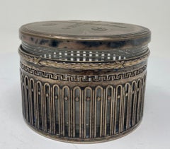 WMF Art Deco Round Silver Plated Box with Glass Insert, Germany, 1910s