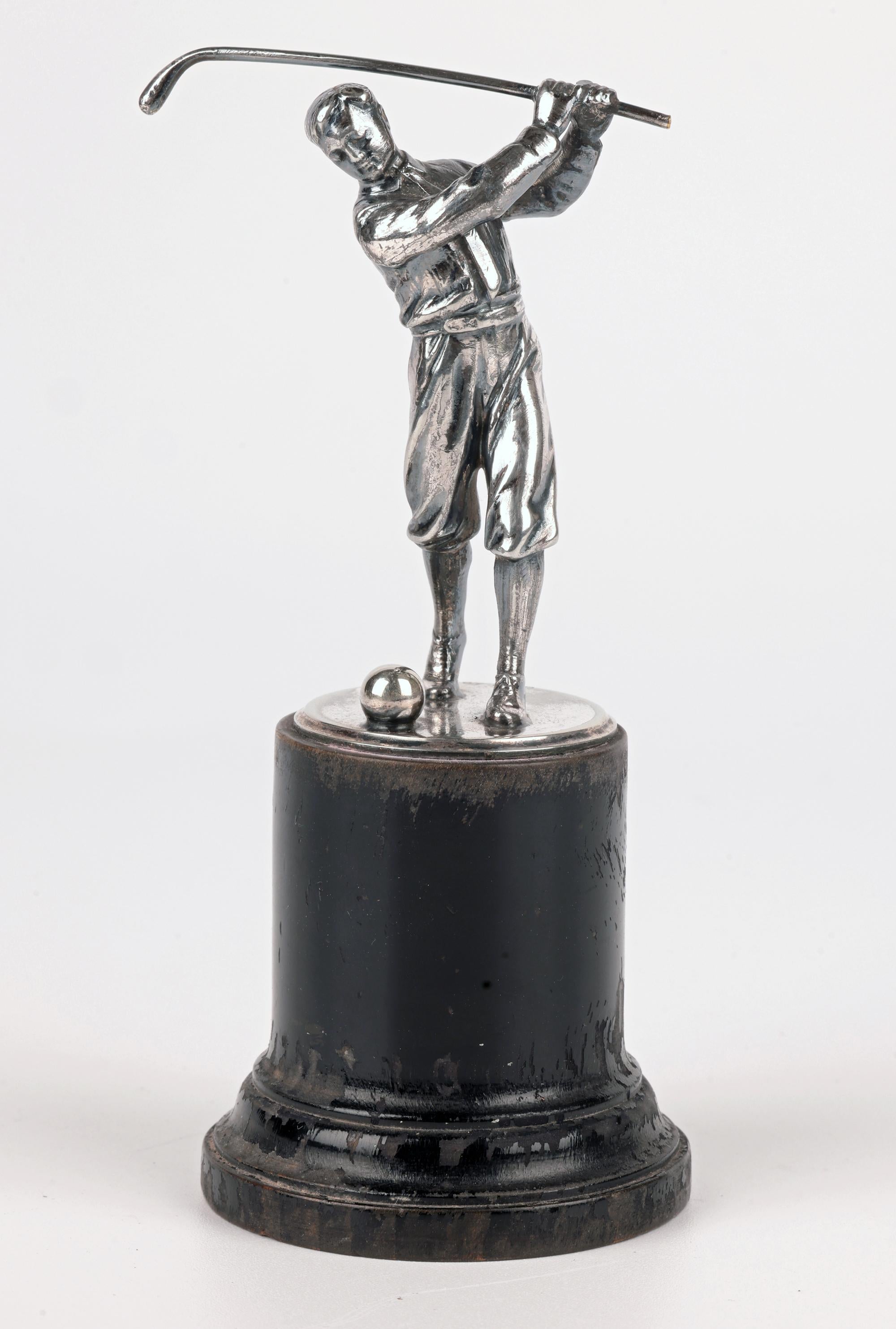 Inizio XX secolo Scultura di golfista in argento Jugendstil tedesco WMF in vendita