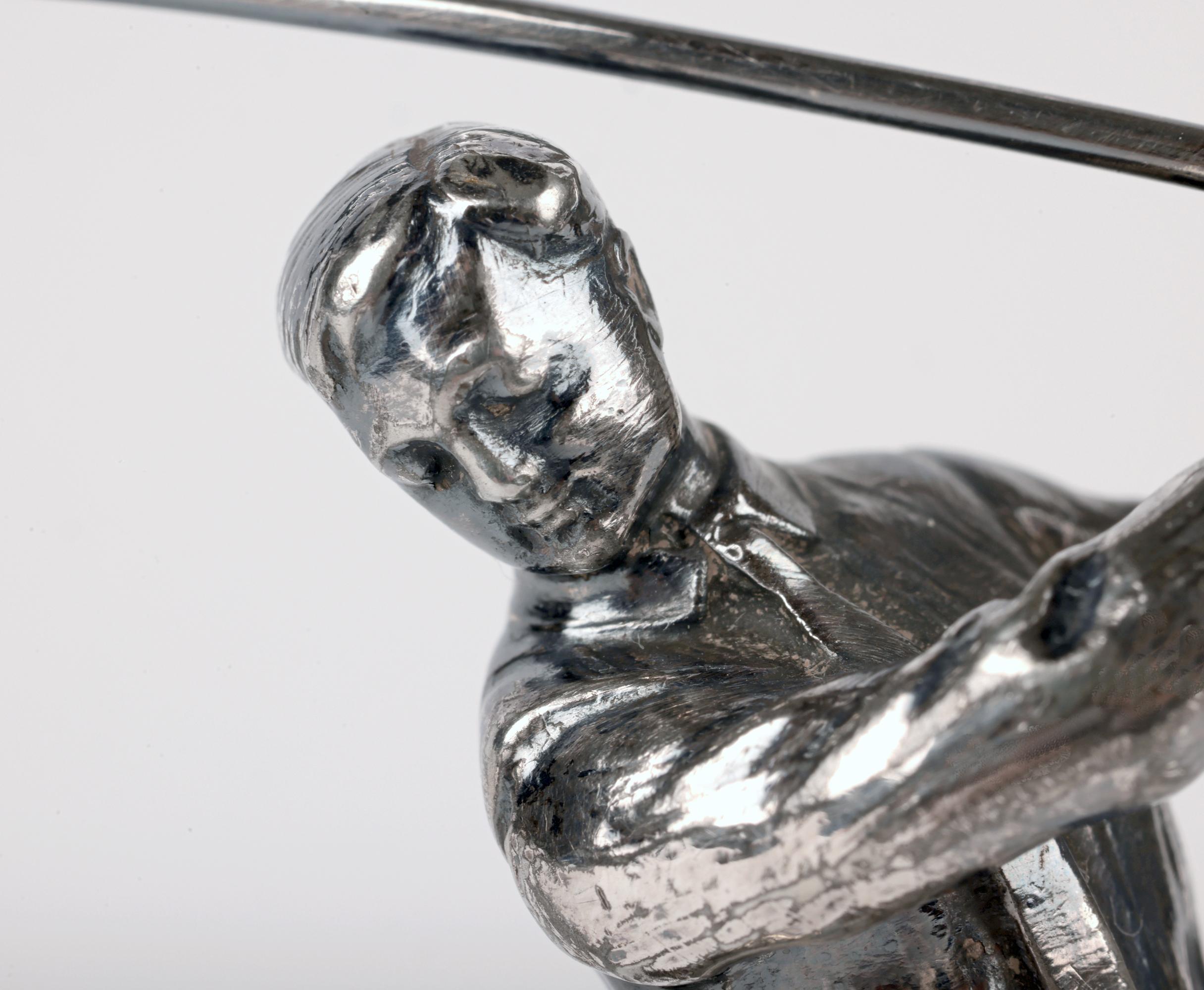 Scultura di golfista in argento Jugendstil tedesco WMF in vendita 2