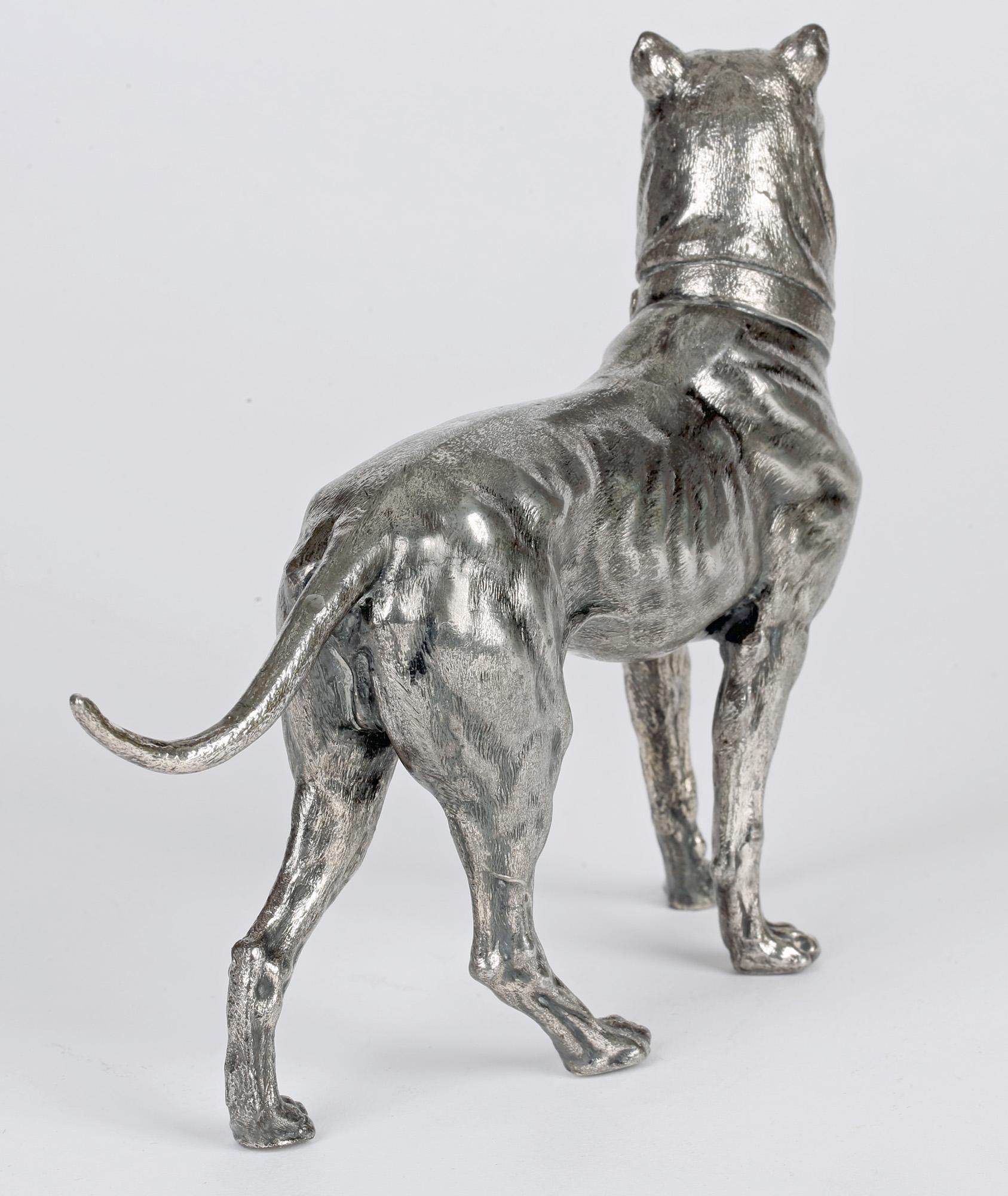 WMF German Jugendstil Silver Plated Large Hound by Fritz Diller In Good Condition For Sale In Bishop's Stortford, Hertfordshire