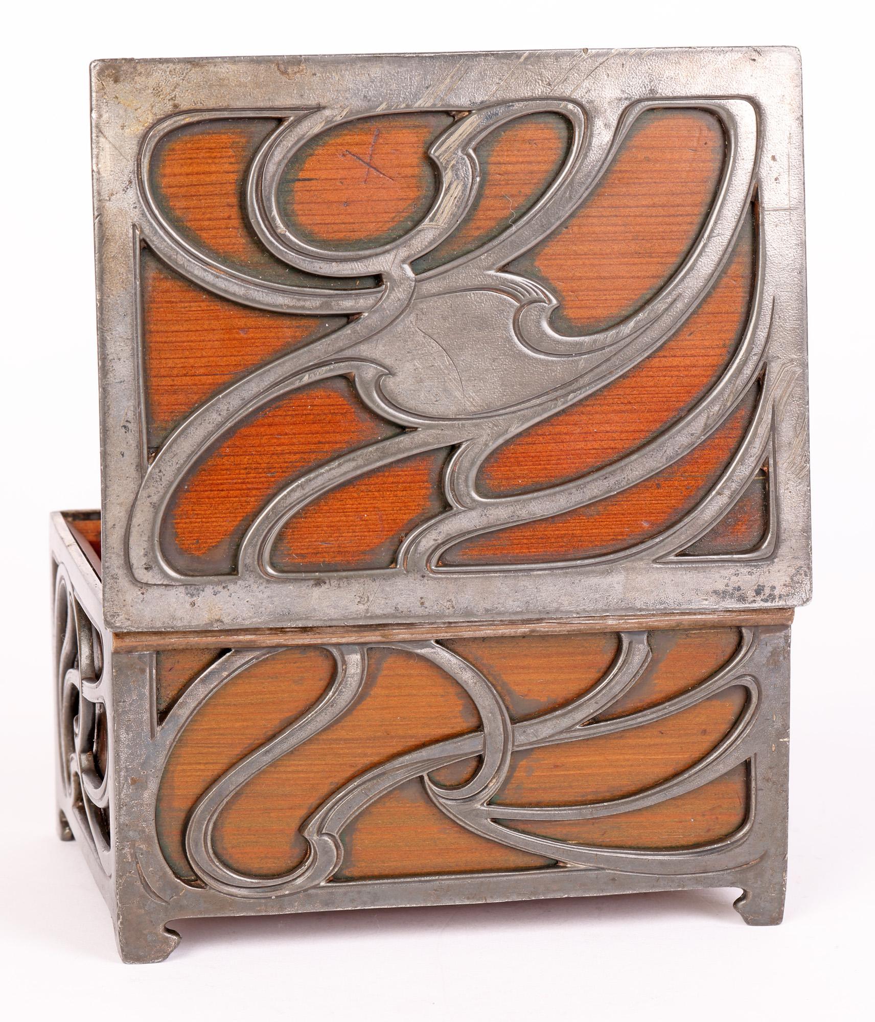 WMF German Jugendstil Silver Plated Scrollwork Wooden Box 5