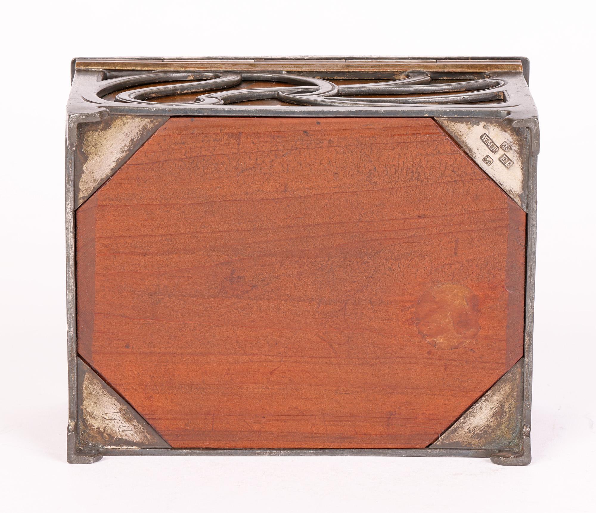 WMF German Jugendstil Silver Plated Scrollwork Wooden Box 6