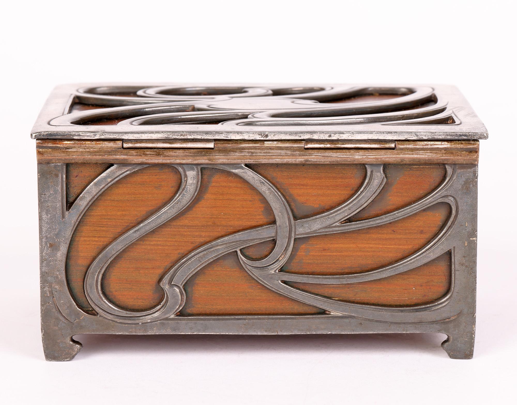 WMF German Jugendstil Silver Plated Scrollwork Wooden Box 8