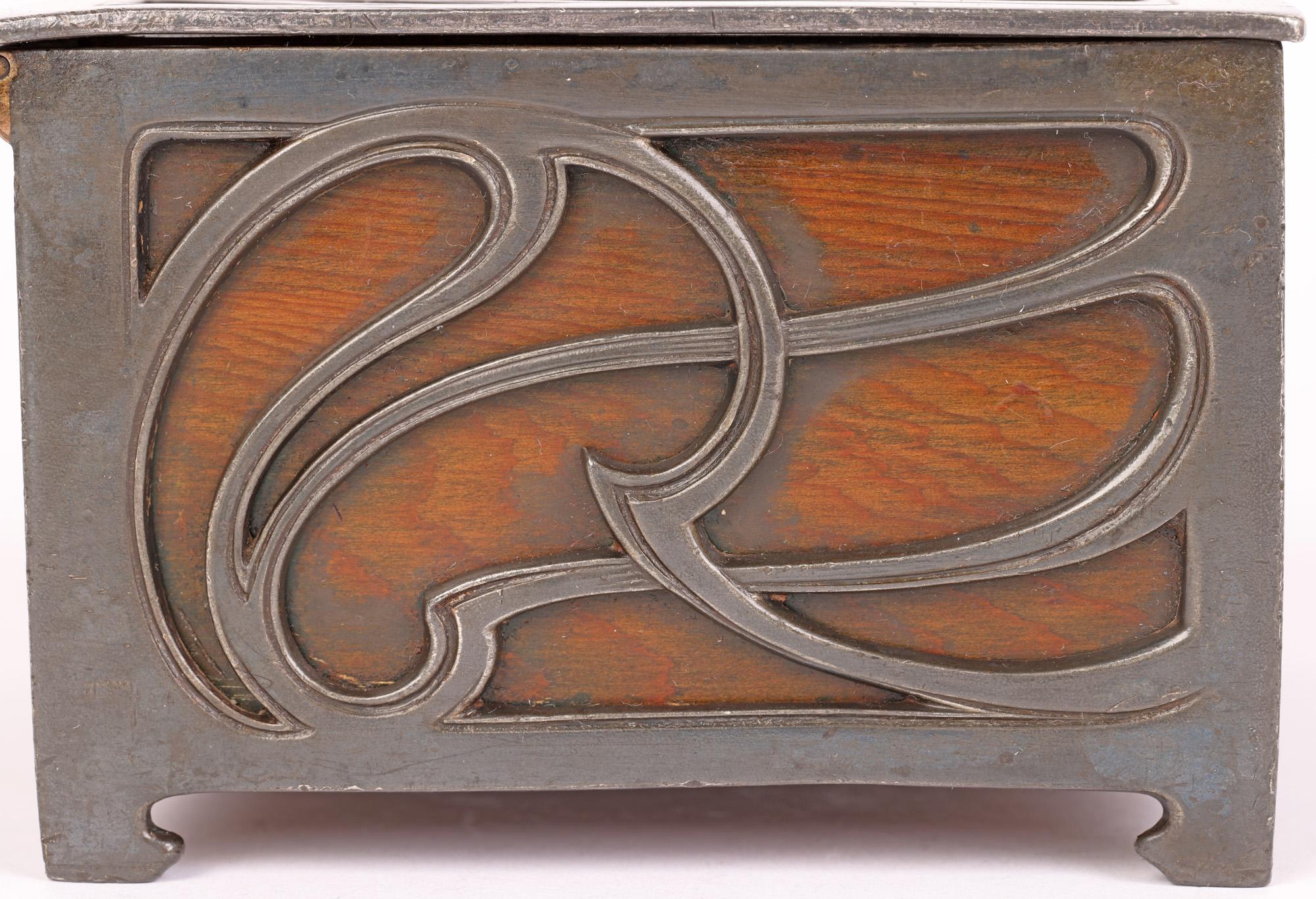 WMF German Jugendstil Silver Plated Scrollwork Wooden Box 1