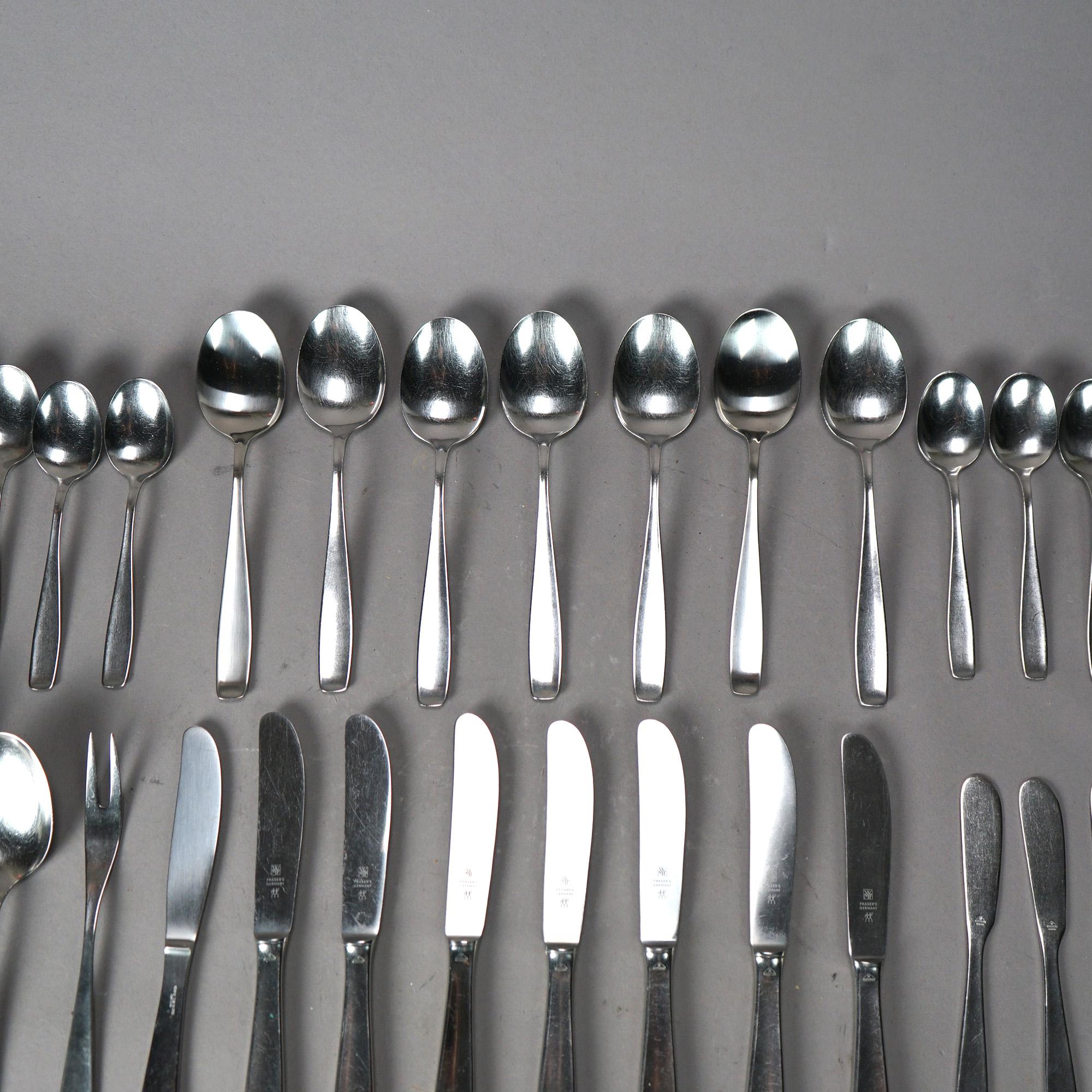 WMF German Mid Century Modern Stainless Steel Flatware, 49 Piece, 20th C 6