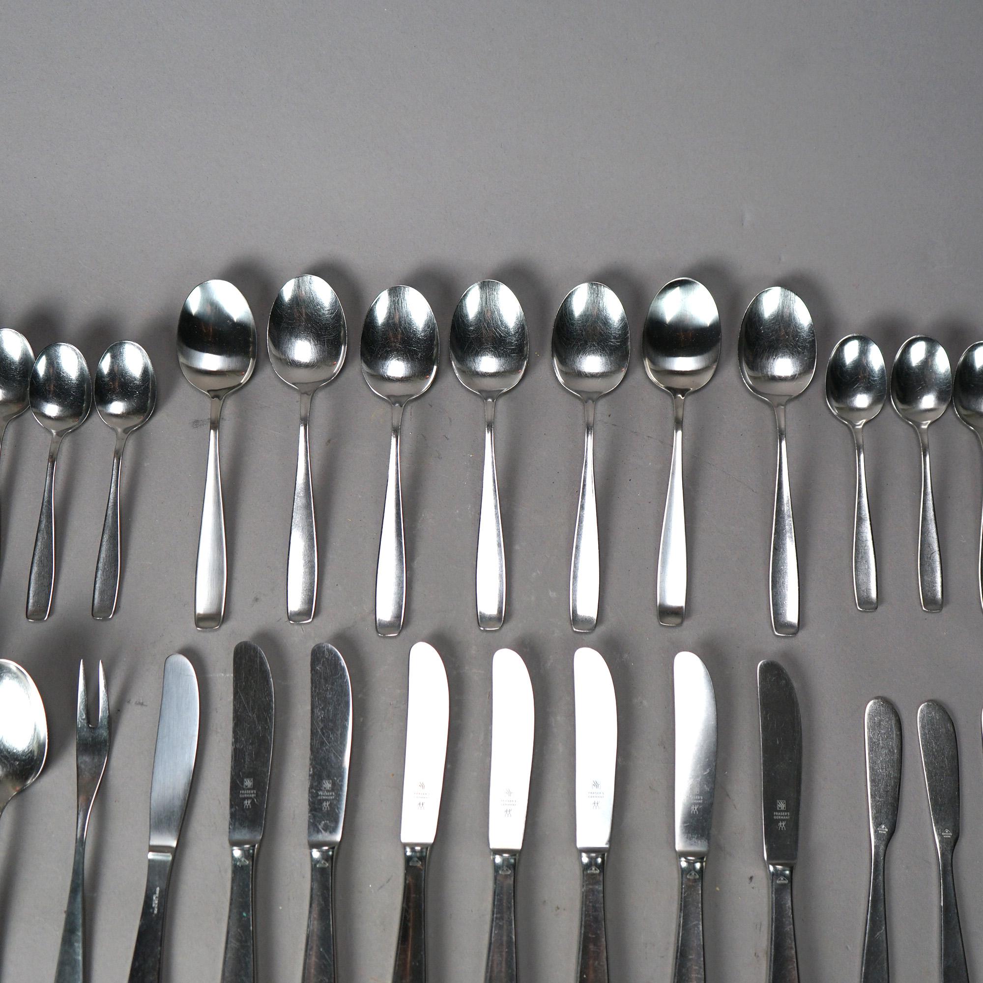 WMF German Mid Century Modern Stainless Steel Flatware, 49 Piece, 20th C 7