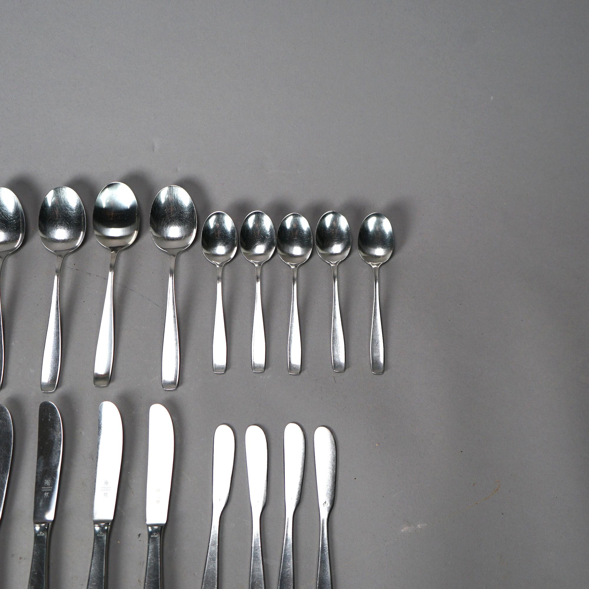 WMF German Mid Century Modern Stainless Steel Flatware, 49 Piece, 20th C 7