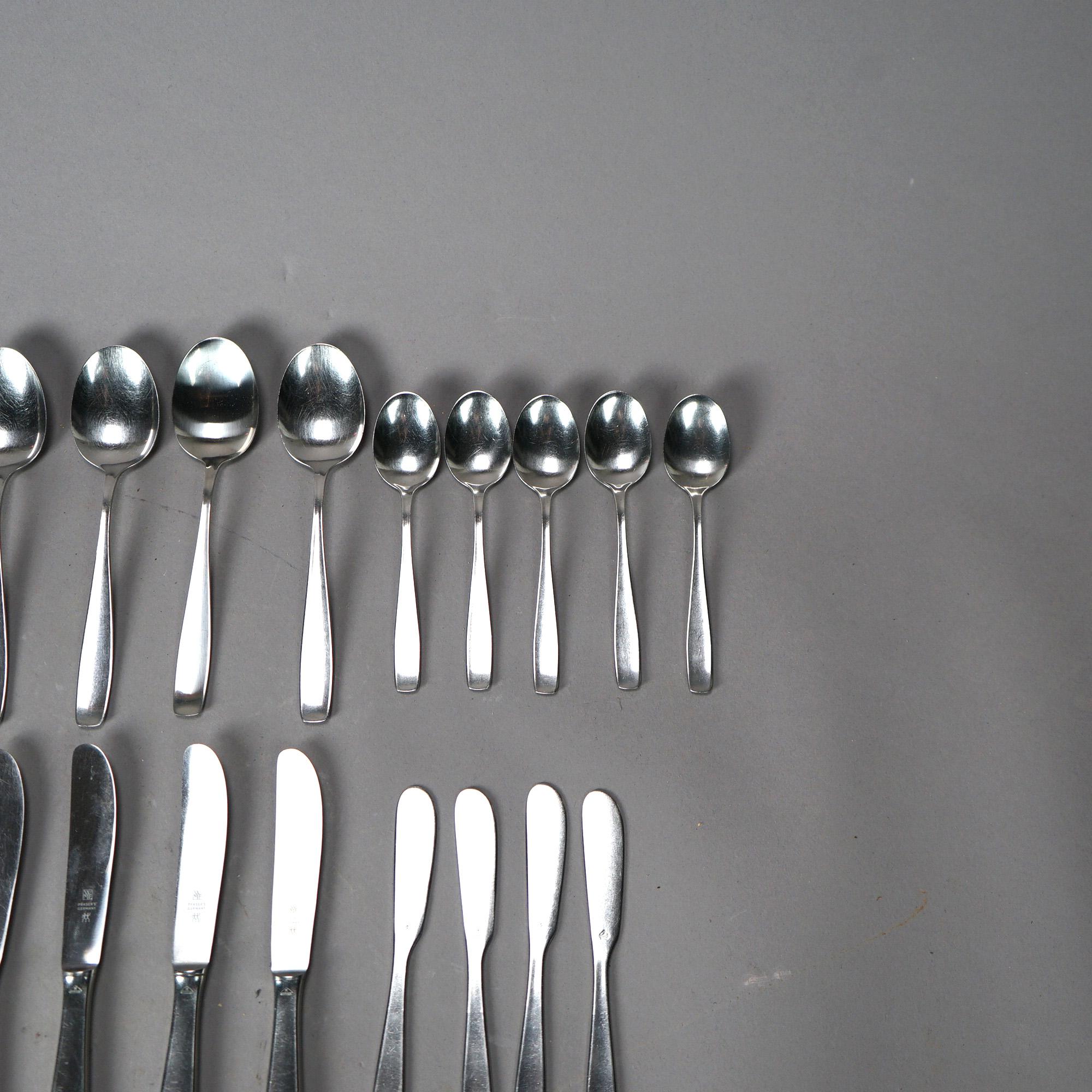 WMF German Mid Century Modern Stainless Steel Flatware, 49 Piece, 20th C 8