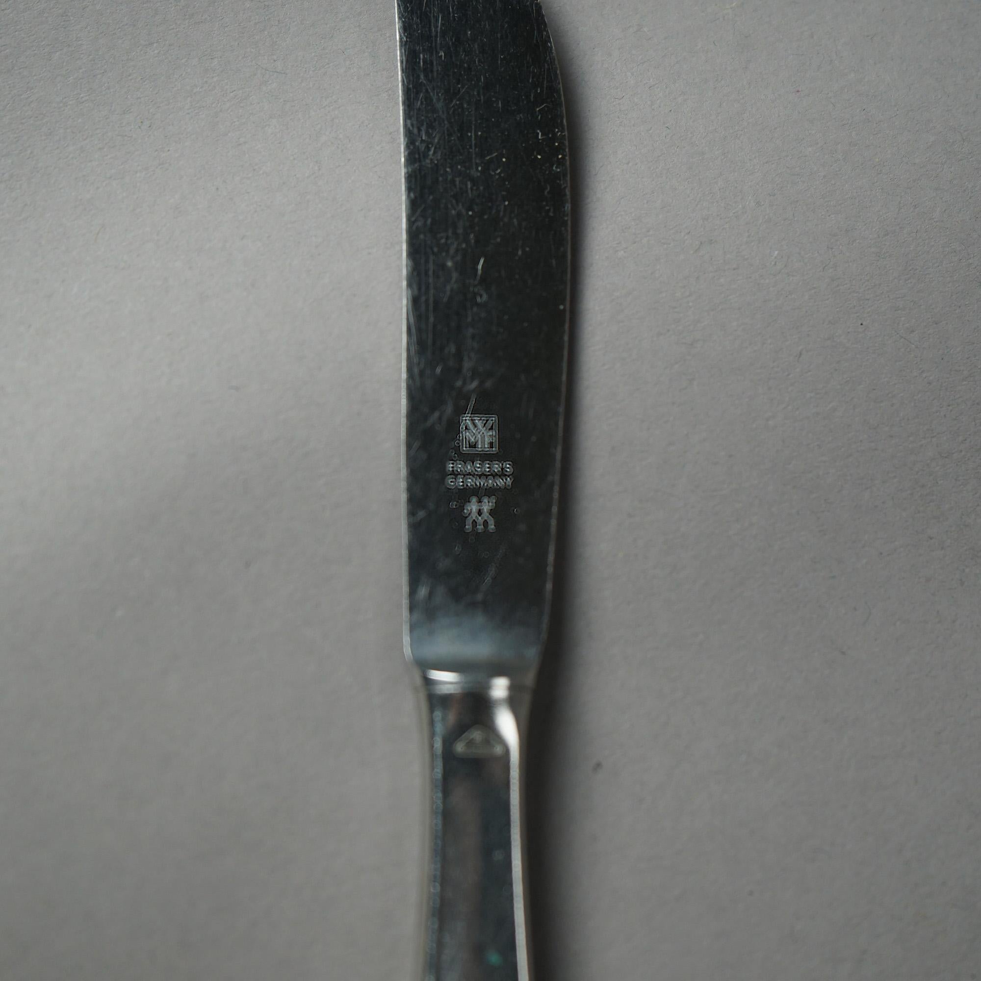 WMF German Mid Century Modern Stainless Steel Flatware, 49 Piece, 20th C 11