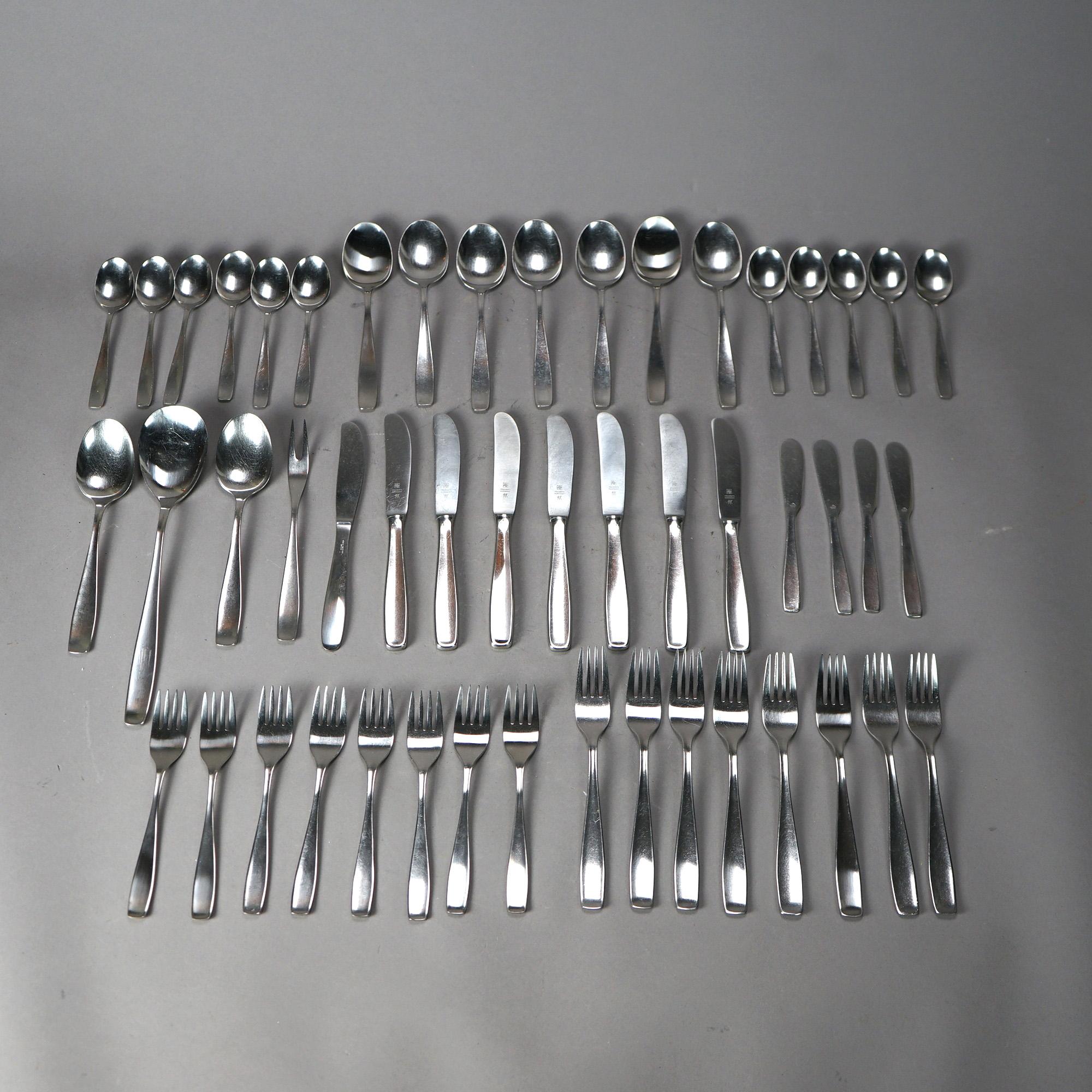 Mid-Century Modern WMF German Mid Century Modern Stainless Steel Flatware, 49 Piece, 20th C